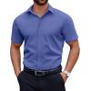 imageCOOFANDY Mens Short Sleeve Dress Shirts Casual Button Down Wrinkle Free Regular Fit Business Untucked ShirtsCaptains Blue