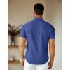 imageCOOFANDY Mens Short Sleeve Dress Shirts Casual Button Down Wrinkle Free Regular Fit Business Untucked ShirtsDark Blue
