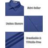 imageCOOFANDY Mens Short Sleeve Dress Shirts Casual Button Down Wrinkle Free Regular Fit Business Untucked ShirtsDark Blue