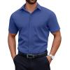 imageCOOFANDY Mens Short Sleeve Dress Shirts Casual Button Down Wrinkle Free Regular Fit Business Untucked ShirtsDark Blue