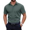 imageCOOFANDY Mens Short Sleeve Dress Shirts Casual Button Down Wrinkle Free Regular Fit Business Untucked ShirtsEvergreen