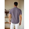imageCOOFANDY Mens Short Sleeve Dress Shirts Casual Button Down Wrinkle Free Regular Fit Business Untucked ShirtsGranite Gray
