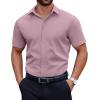 imageCOOFANDY Mens Short Sleeve Dress Shirts Casual Button Down Wrinkle Free Regular Fit Business Untucked ShirtsMisty Rose