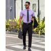 imageCOOFANDY Mens Short Sleeve Dress Shirts Casual Button Down Wrinkle Free Regular Fit Business Untucked ShirtsPurple Rose