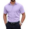 imageCOOFANDY Mens Short Sleeve Dress Shirts Casual Button Down Wrinkle Free Regular Fit Business Untucked ShirtsPurple Rose