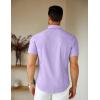 imageCOOFANDY Mens Short Sleeve Dress Shirts Casual Button Down Wrinkle Free Regular Fit Business Untucked ShirtsPurple Rose