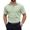 imageCOOFANDY Mens Short Sleeve Dress Shirts Casual Button Down Wrinkle Free Regular Fit Business Untucked ShirtsSea Foam