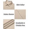 imageCOOFANDY Mens Short Sleeve Dress Shirts Casual Button Down Wrinkle Free Regular Fit Business Untucked ShirtsSesame
