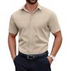 imageCOOFANDY Mens Short Sleeve Dress Shirts Casual Button Down Wrinkle Free Regular Fit Business Untucked ShirtsSesame