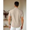 imageCOOFANDY Mens Short Sleeve Dress Shirts Casual Button Down Wrinkle Free Regular Fit Business Untucked ShirtsSesame