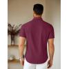 imageCOOFANDY Mens Short Sleeve Dress Shirts Casual Button Down Wrinkle Free Regular Fit Business Untucked ShirtsTawny Port