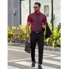 imageCOOFANDY Mens Short Sleeve Dress Shirts Casual Button Down Wrinkle Free Regular Fit Business Untucked ShirtsTawny Port