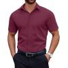 imageCOOFANDY Mens Short Sleeve Dress Shirts Casual Button Down Wrinkle Free Regular Fit Business Untucked ShirtsTawny Port