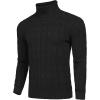imageCOOFANDY Mens Slim Fit Turtleneck Sweater Casual Twisted Knitted Pullover Sweaters01black