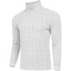 imageCOOFANDY Mens Slim Fit Turtleneck Sweater Casual Twisted Knitted Pullover Sweaters01white