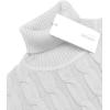 imageCOOFANDY Mens Slim Fit Turtleneck Sweater Casual Twisted Knitted Pullover Sweaters01white