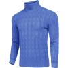 imageCOOFANDY Mens Slim Fit Turtleneck Sweater Casual Twisted Knitted Pullover SweatersBlue