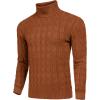 imageCOOFANDY Mens Slim Fit Turtleneck Sweater Casual Twisted Knitted Pullover SweatersBrown