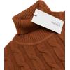 imageCOOFANDY Mens Slim Fit Turtleneck Sweater Casual Twisted Knitted Pullover SweatersBrown