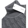 imageCOOFANDY Mens Slim Fit Turtleneck Sweater Casual Twisted Knitted Pullover SweatersDark Gray