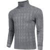 imageCOOFANDY Mens Slim Fit Turtleneck Sweater Casual Twisted Knitted Pullover SweatersDark Gray