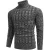 imageCOOFANDY Mens Slim Fit Turtleneck Sweater Casual Twisted Knitted Pullover SweatersDark Gray and Light Gray