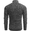 imageCOOFANDY Mens Slim Fit Turtleneck Sweater Casual Twisted Knitted Pullover SweatersDark Gray and Light Gray