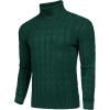 imageCOOFANDY Mens Slim Fit Turtleneck Sweater Casual Twisted Knitted Pullover SweatersGreen