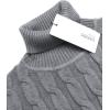 imageCOOFANDY Mens Slim Fit Turtleneck Sweater Casual Twisted Knitted Pullover SweatersGrey