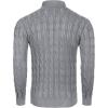 imageCOOFANDY Mens Slim Fit Turtleneck Sweater Casual Twisted Knitted Pullover SweatersGrey