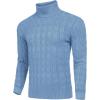 imageCOOFANDY Mens Slim Fit Turtleneck Sweater Casual Twisted Knitted Pullover SweatersLight Blue