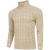 imageCOOFANDY Mens Slim Fit Turtleneck Sweater Casual Twisted Knitted Pullover SweatersLight Khaki