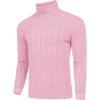 imageCOOFANDY Mens Slim Fit Turtleneck Sweater Casual Twisted Knitted Pullover SweatersLight Pink