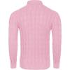 imageCOOFANDY Mens Slim Fit Turtleneck Sweater Casual Twisted Knitted Pullover SweatersLight Pink