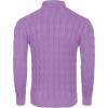 imageCOOFANDY Mens Slim Fit Turtleneck Sweater Casual Twisted Knitted Pullover SweatersLight Purple