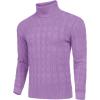 imageCOOFANDY Mens Slim Fit Turtleneck Sweater Casual Twisted Knitted Pullover SweatersLight Purple