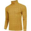 imageCOOFANDY Mens Slim Fit Turtleneck Sweater Casual Twisted Knitted Pullover SweatersLight Yellow