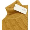 imageCOOFANDY Mens Slim Fit Turtleneck Sweater Casual Twisted Knitted Pullover SweatersLight Yellow