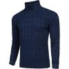imageCOOFANDY Mens Slim Fit Turtleneck Sweater Casual Twisted Knitted Pullover SweatersNavy Blue