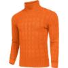 imageCOOFANDY Mens Slim Fit Turtleneck Sweater Casual Twisted Knitted Pullover SweatersOrange