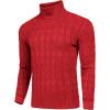 imageCOOFANDY Mens Slim Fit Turtleneck Sweater Casual Twisted Knitted Pullover SweatersRed