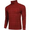 imageCOOFANDY Mens Slim Fit Turtleneck Sweater Casual Twisted Knitted Pullover SweatersWine Red