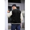 imageCOOFANDY Mens Varsity Jacket Casual Leather Sleeve Baseball Letterman Bomber Jacket CoatBlack