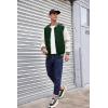 imageCOOFANDY Mens Varsity Jacket Casual Leather Sleeve Baseball Letterman Bomber Jacket CoatDark Green