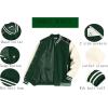 imageCOOFANDY Mens Varsity Jacket Casual Leather Sleeve Baseball Letterman Bomber Jacket CoatDark Green