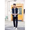 imageCOOFANDY Mens Varsity Jacket Casual Leather Sleeve Baseball Letterman Bomber Jacket CoatNave Blue