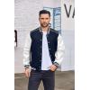 imageCOOFANDY Mens Varsity Jacket Casual Leather Sleeve Baseball Letterman Bomber Jacket CoatNave Blue