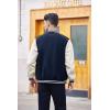 imageCOOFANDY Mens Varsity Jacket Casual Leather Sleeve Baseball Letterman Bomber Jacket CoatNave Blue