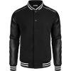 imageCOOFANDY Mens Varsity Jacket Casual Leather Sleeve Baseball Letterman Bomber Jacket CoatPitchblack