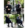 imageCOOFANDY Mens Varsity Jacket Casual Leather Sleeve Baseball Letterman Bomber Jacket CoatPitchblack